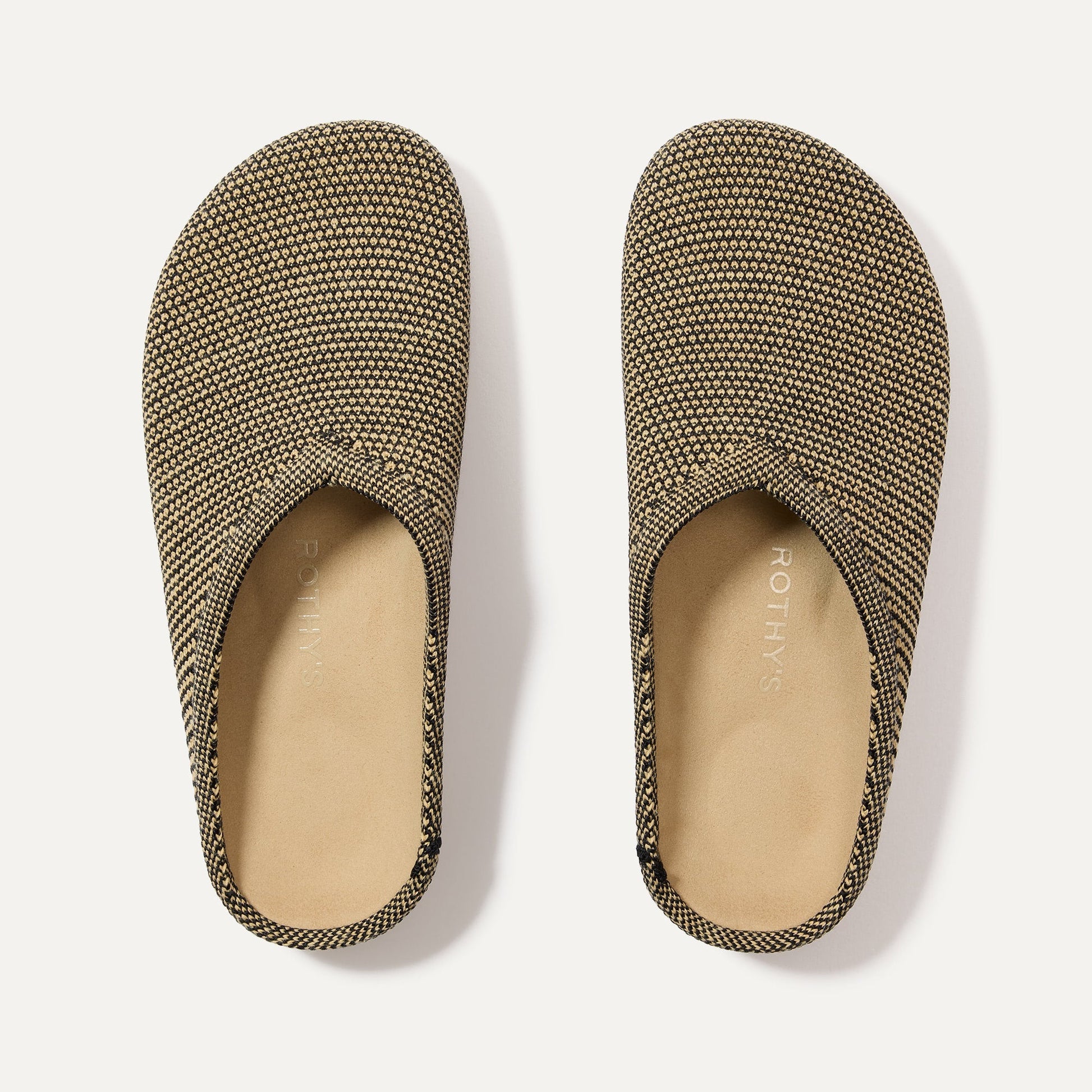 Rothys The Casual Clog in Toffee Raffia-Knit