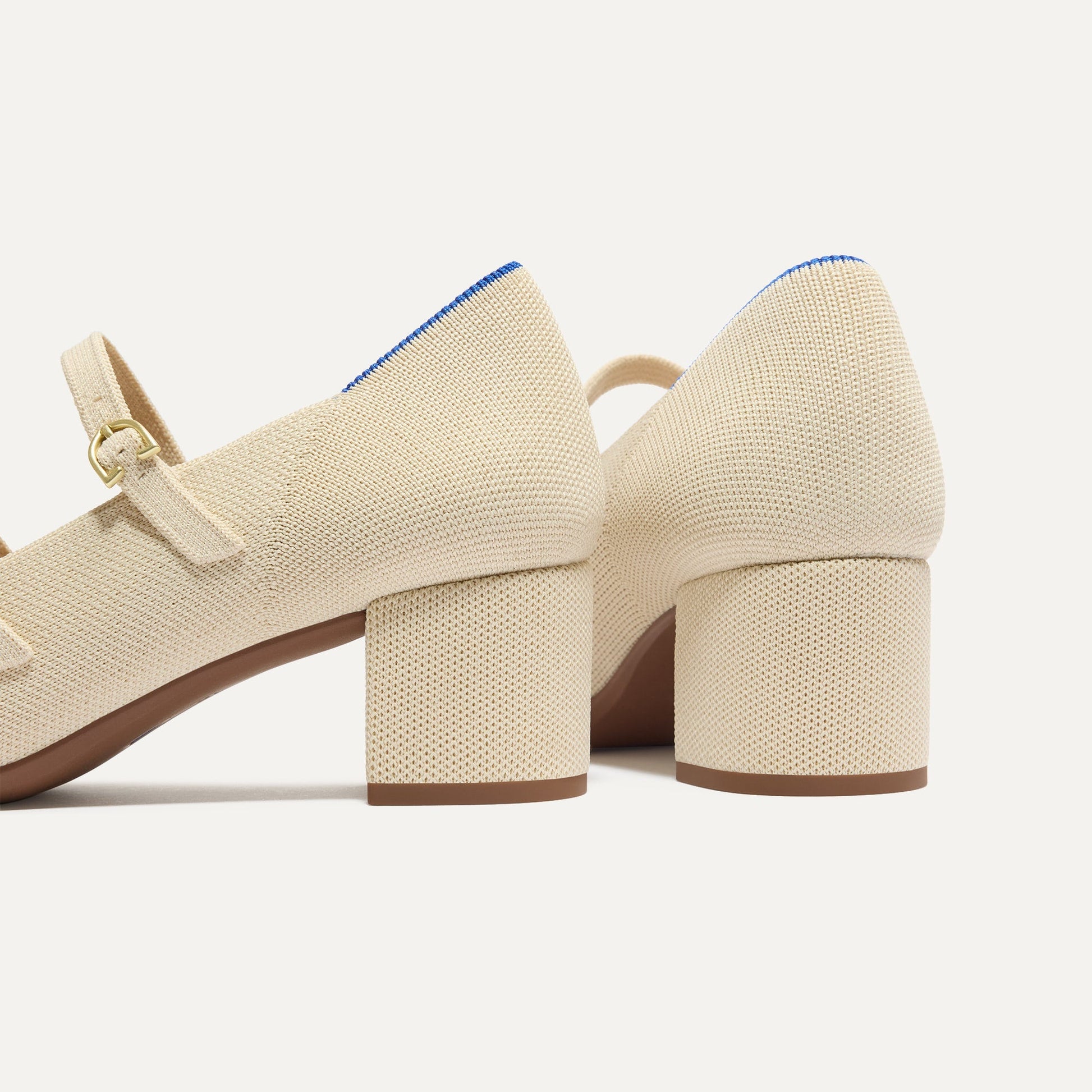 Rothys The Double Buckle Mary Jane Heel in Conch
