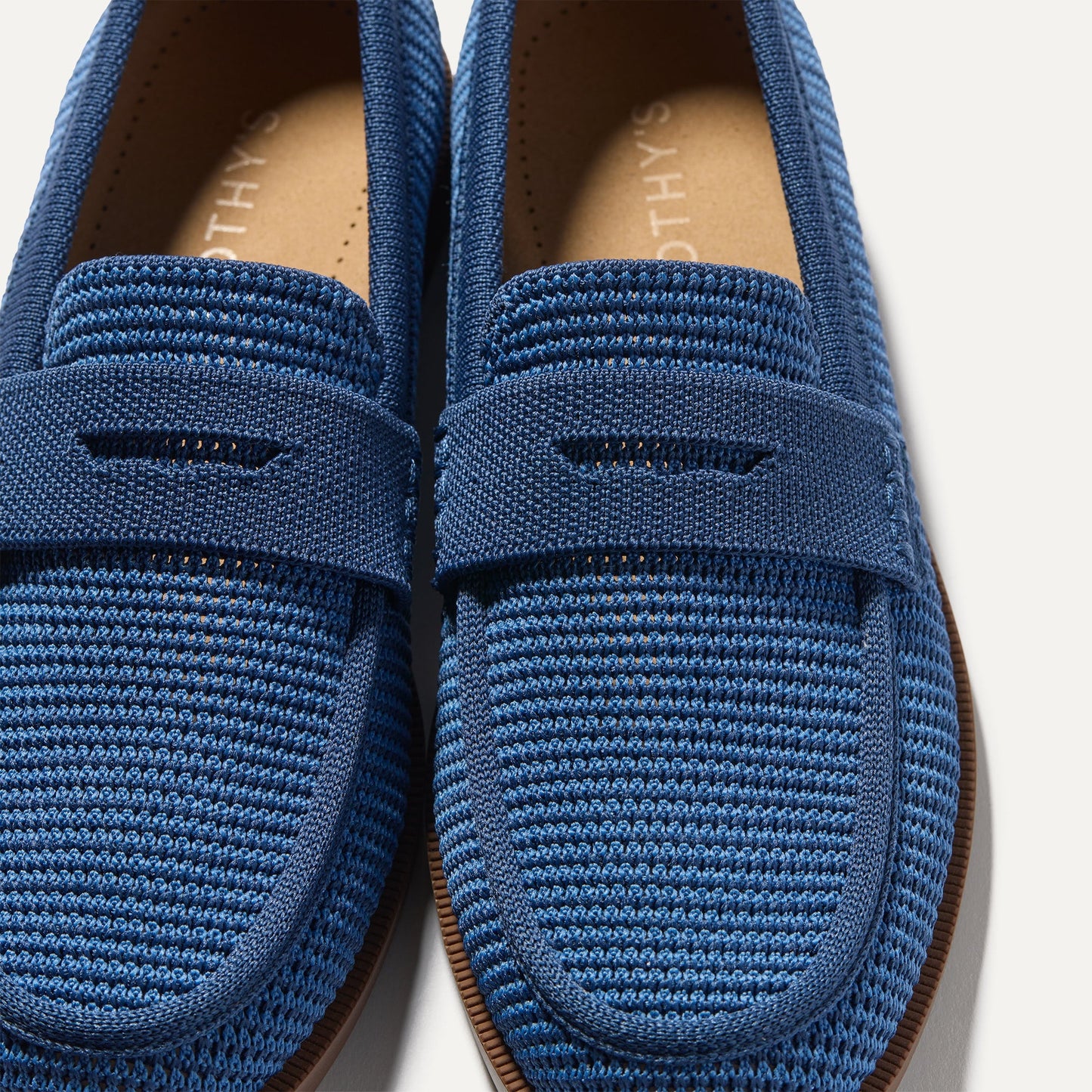 Rothys The Penny Loafer in Blue Raffia-Knit for Women