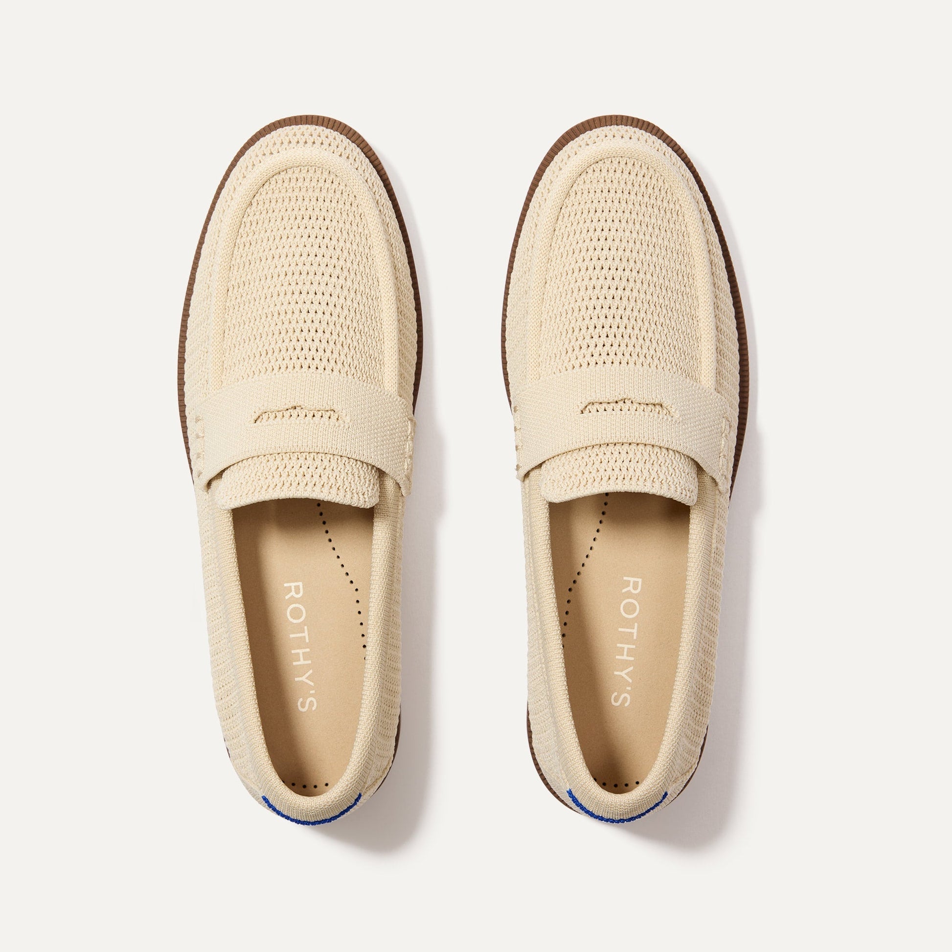 Rothys The Penny Loafer in Conch Raffia-Knit for Women