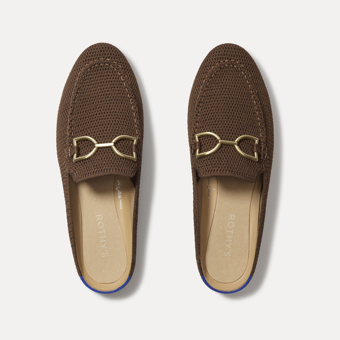 Rothys The Double Bit Loafer Mule in Cinnamon Raffia-Knit