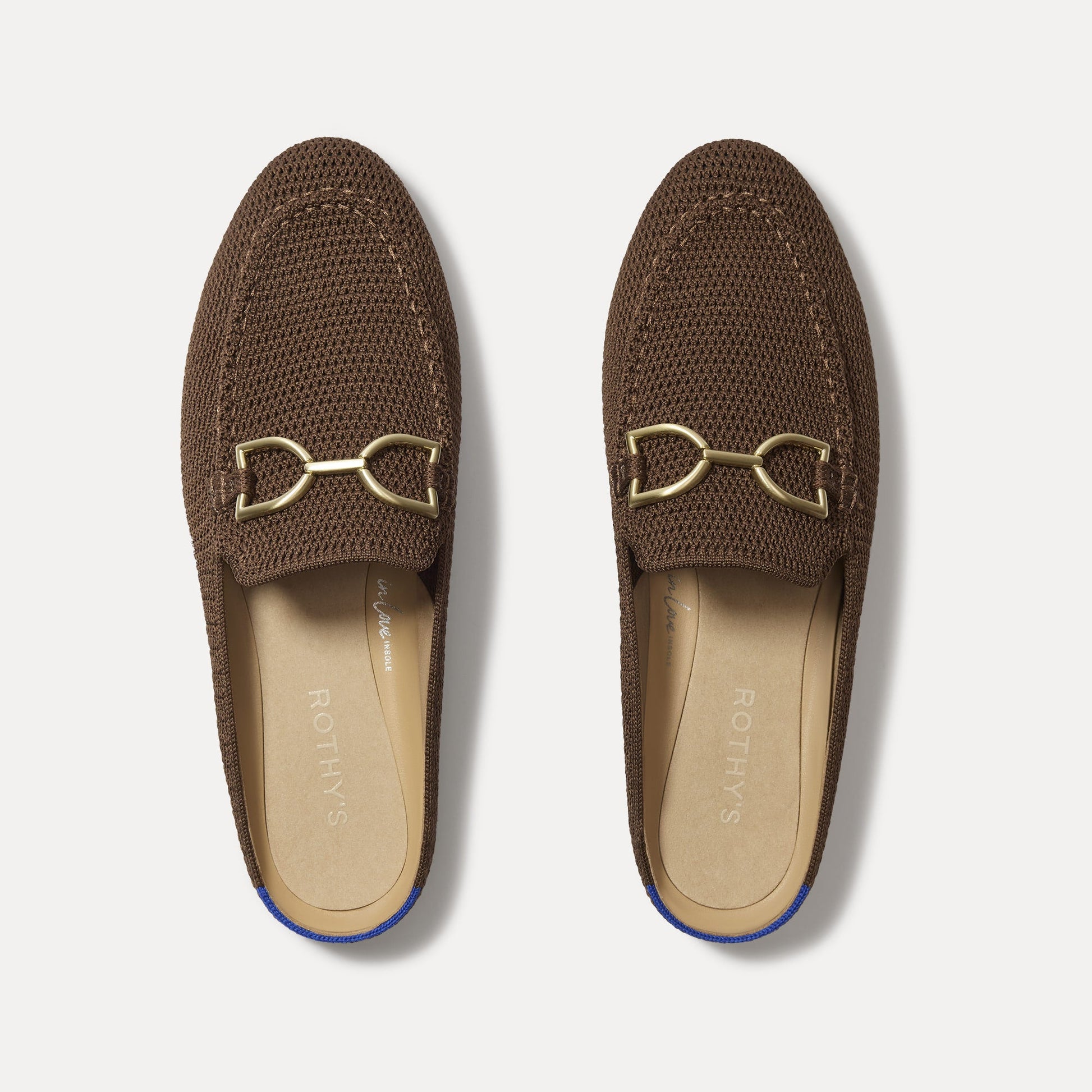 Rothys The Double Bit Loafer Mule in Cinnamon Raffia-Knit
