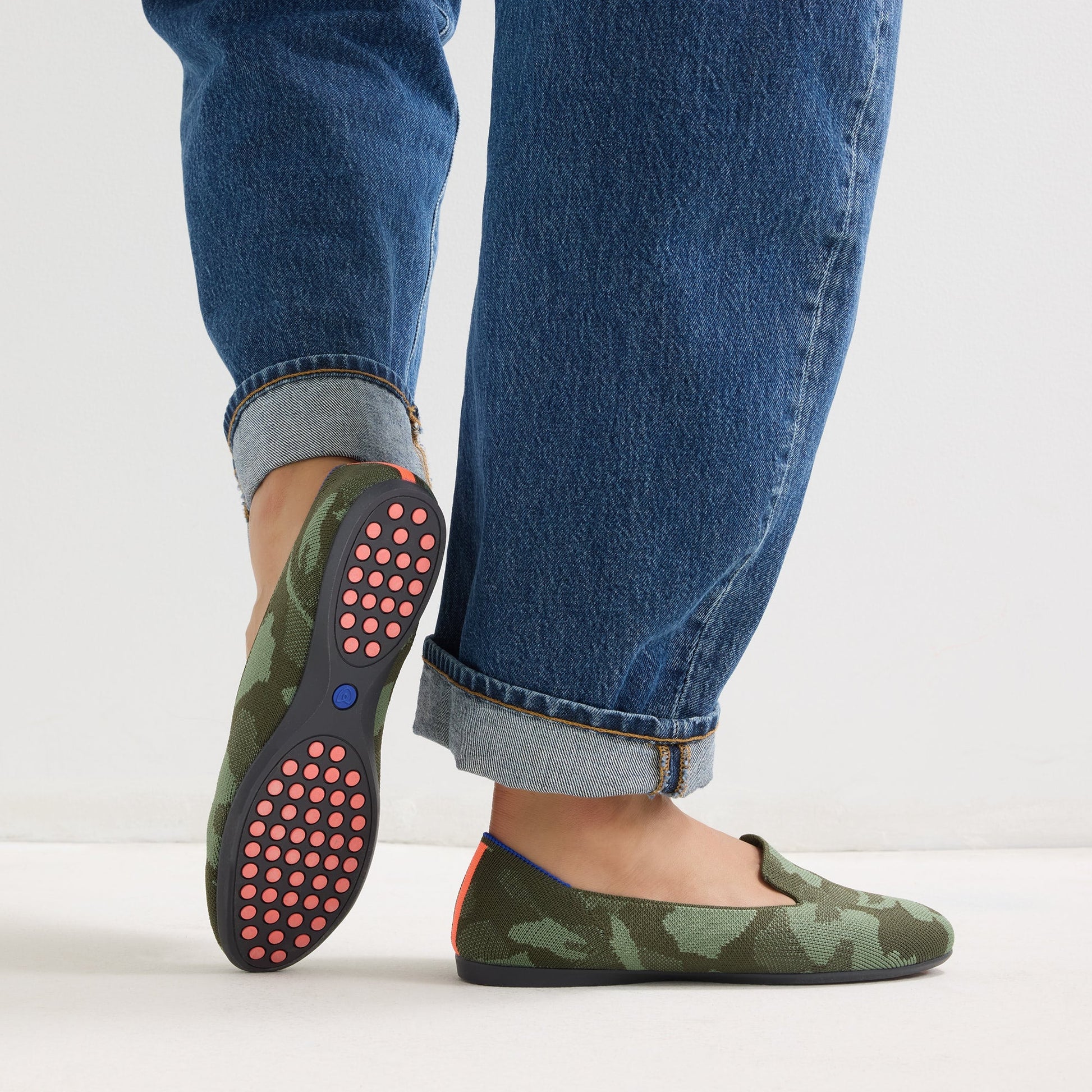 Rothys Women's Daily Loafer in Green Camo