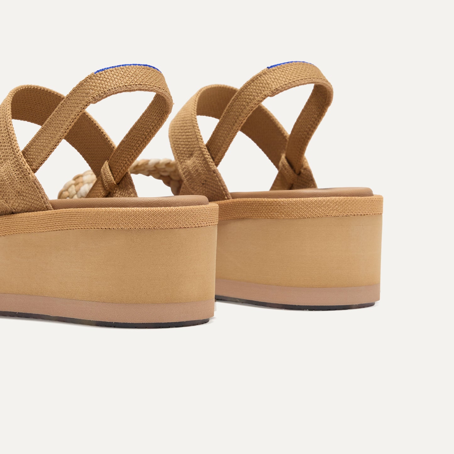 Rothys Women's Ankle Strap Platform Sandal in Beach Sand Woven
