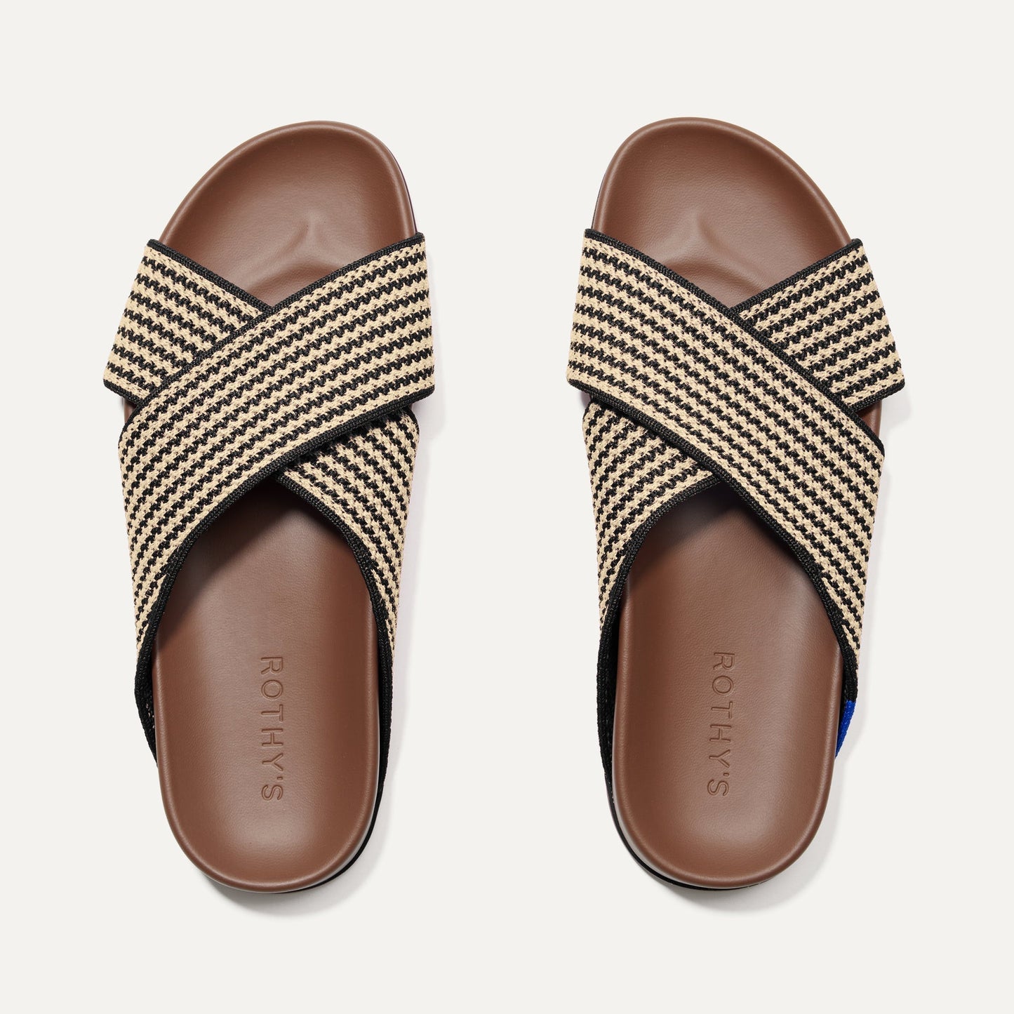 Rothys The Weekend Slide in Toffee Stripe
