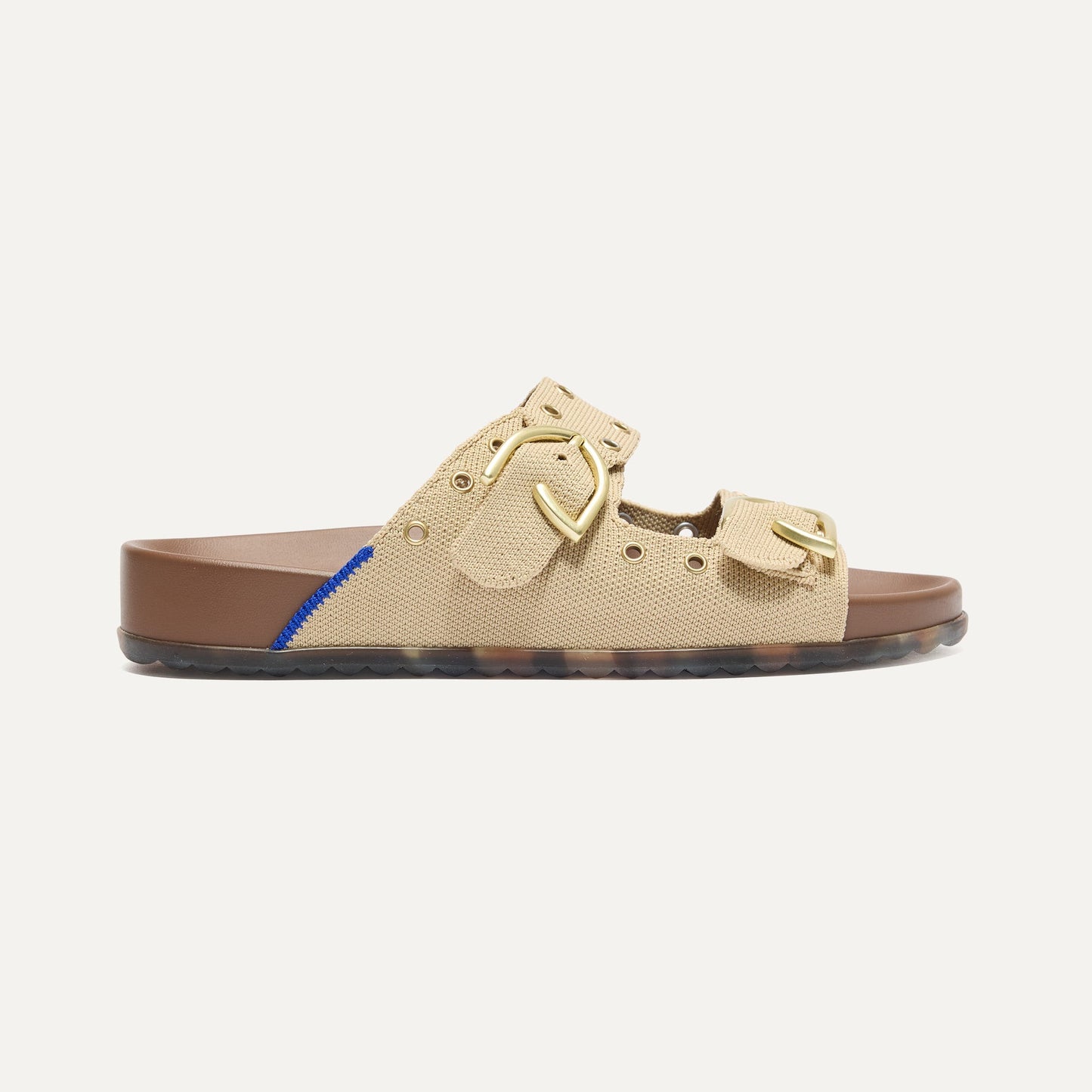 Rothys The Buckle Slide in Eyelet Wheat