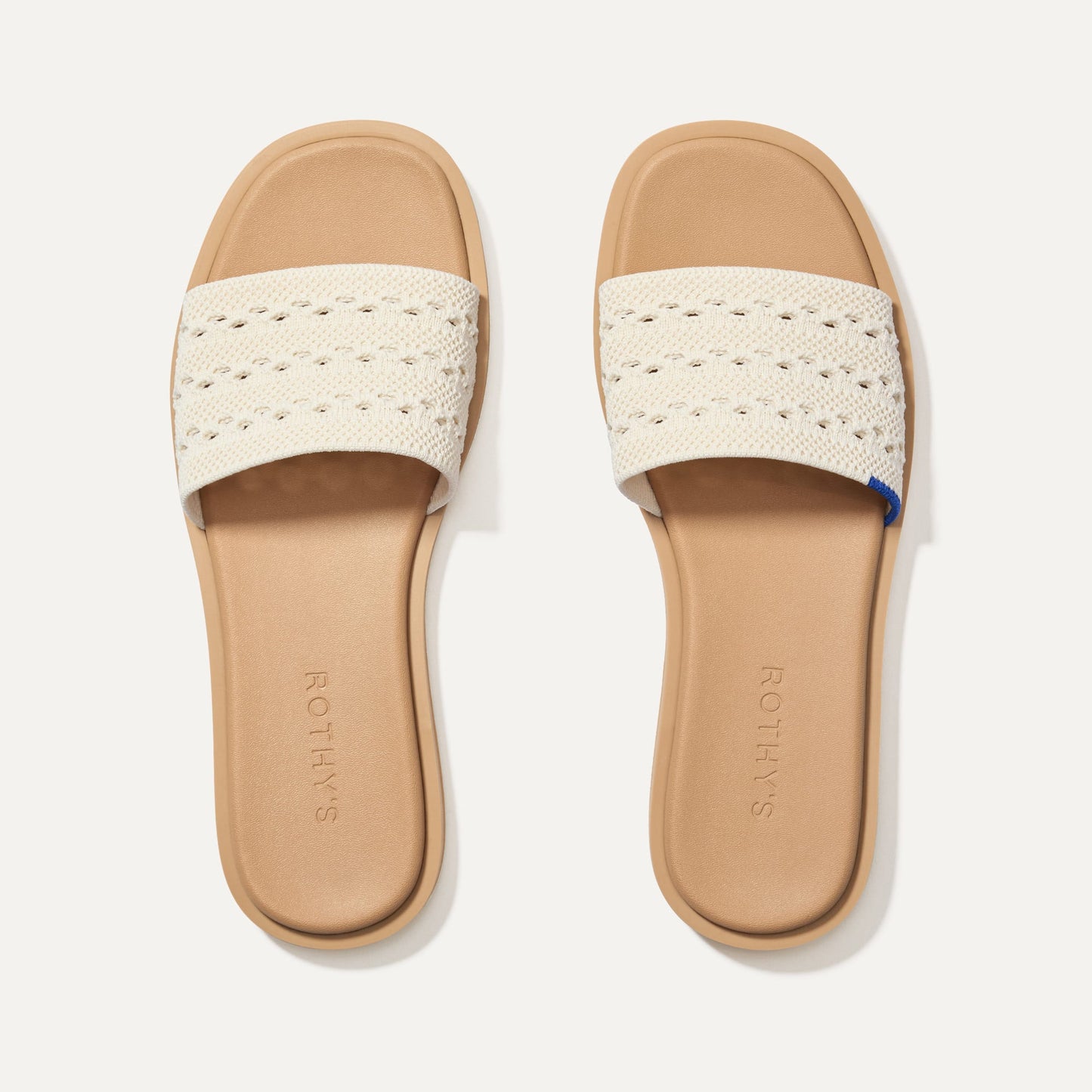 Rothys The Slide Sandal in Sandy Crochet
