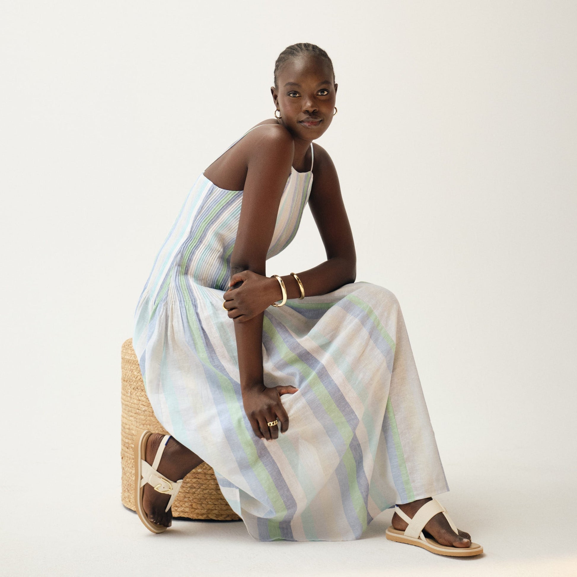 Rothys The T-Strap Sandal in Cream Puff