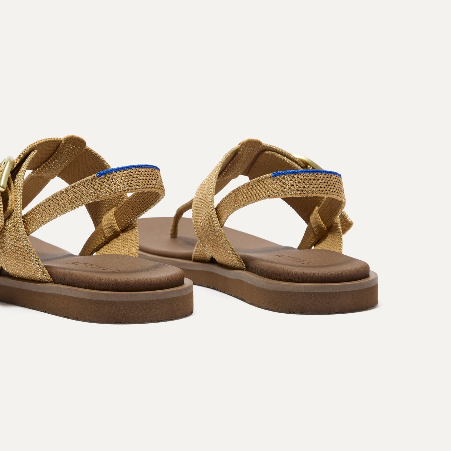 Rothys The T-Strap Sandal in Metallic Golden Sun