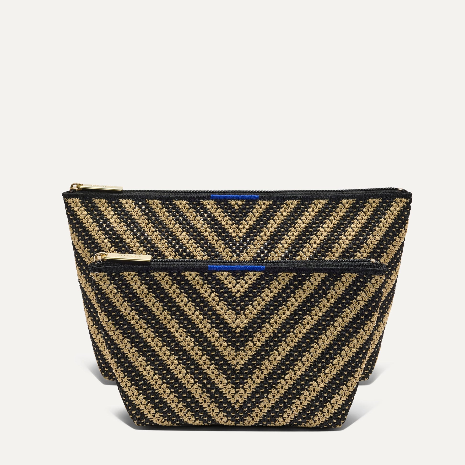 Rothys The Travel Pouch Set in Toffee Chevron