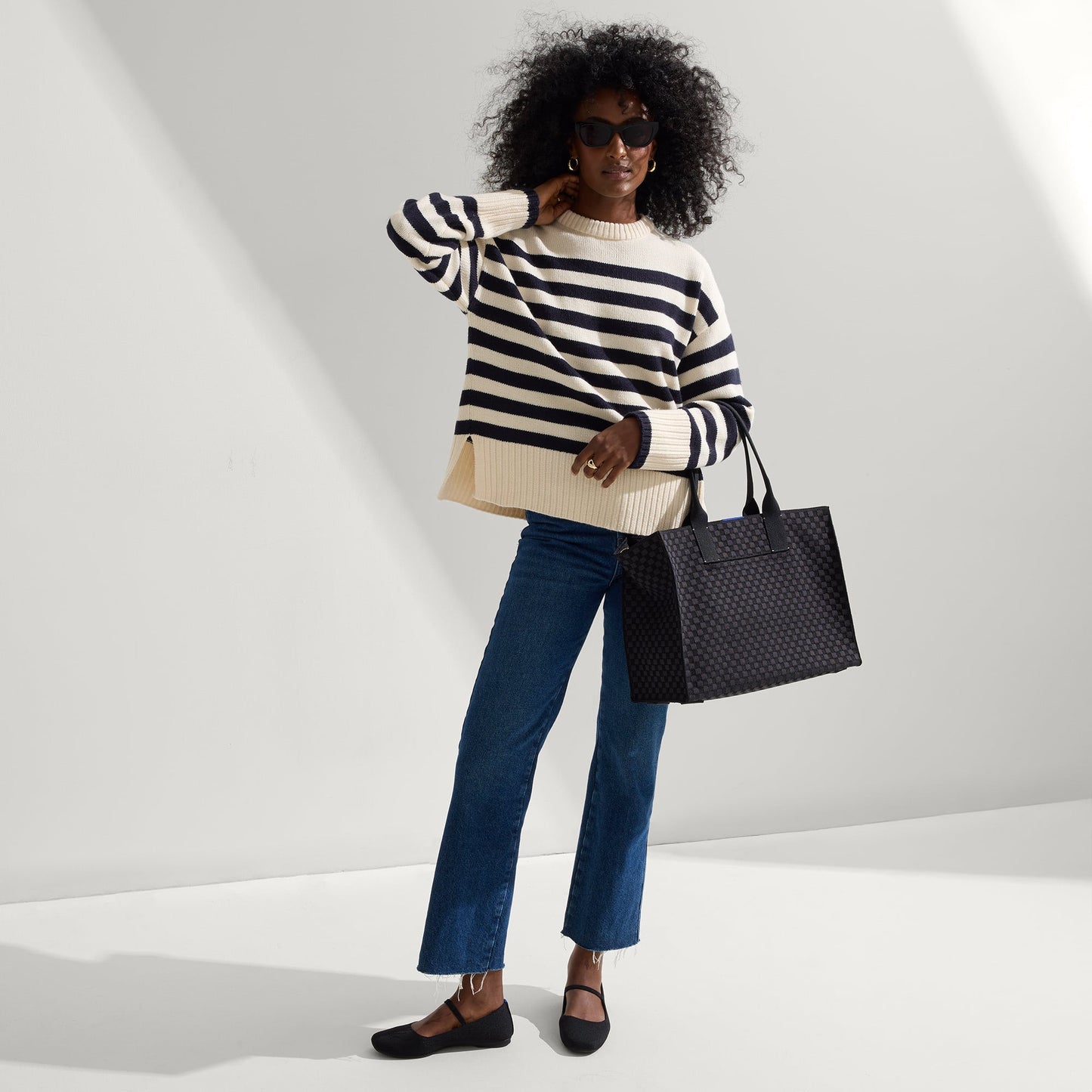 Rothys The Classic Tote in Black Sand