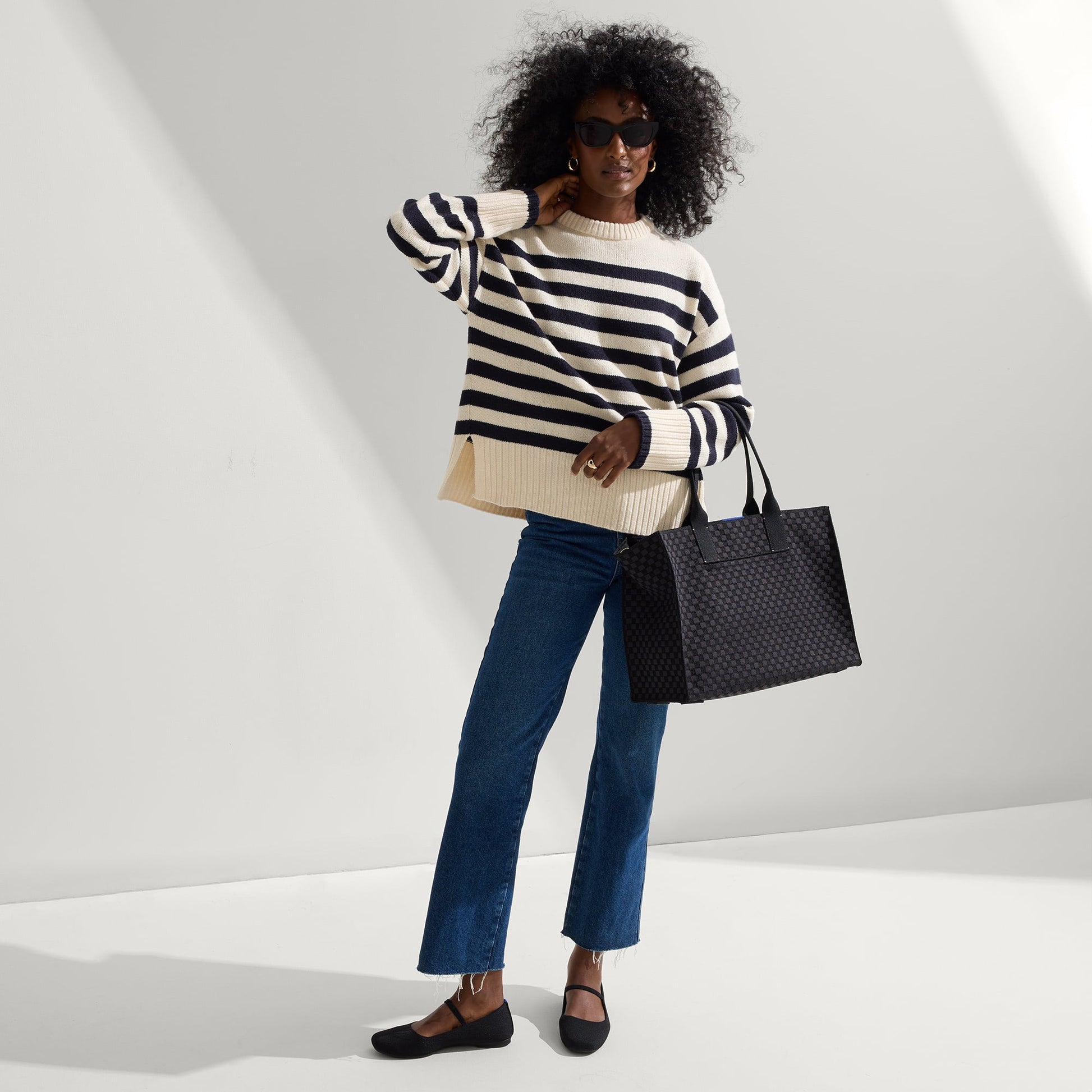 Rothys The Classic Tote in Black Sand