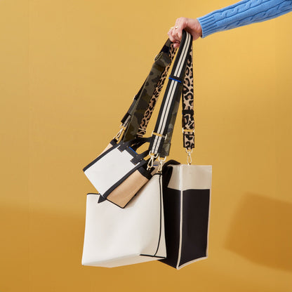 Rothys Crossbody Strap in Black and White Stripe