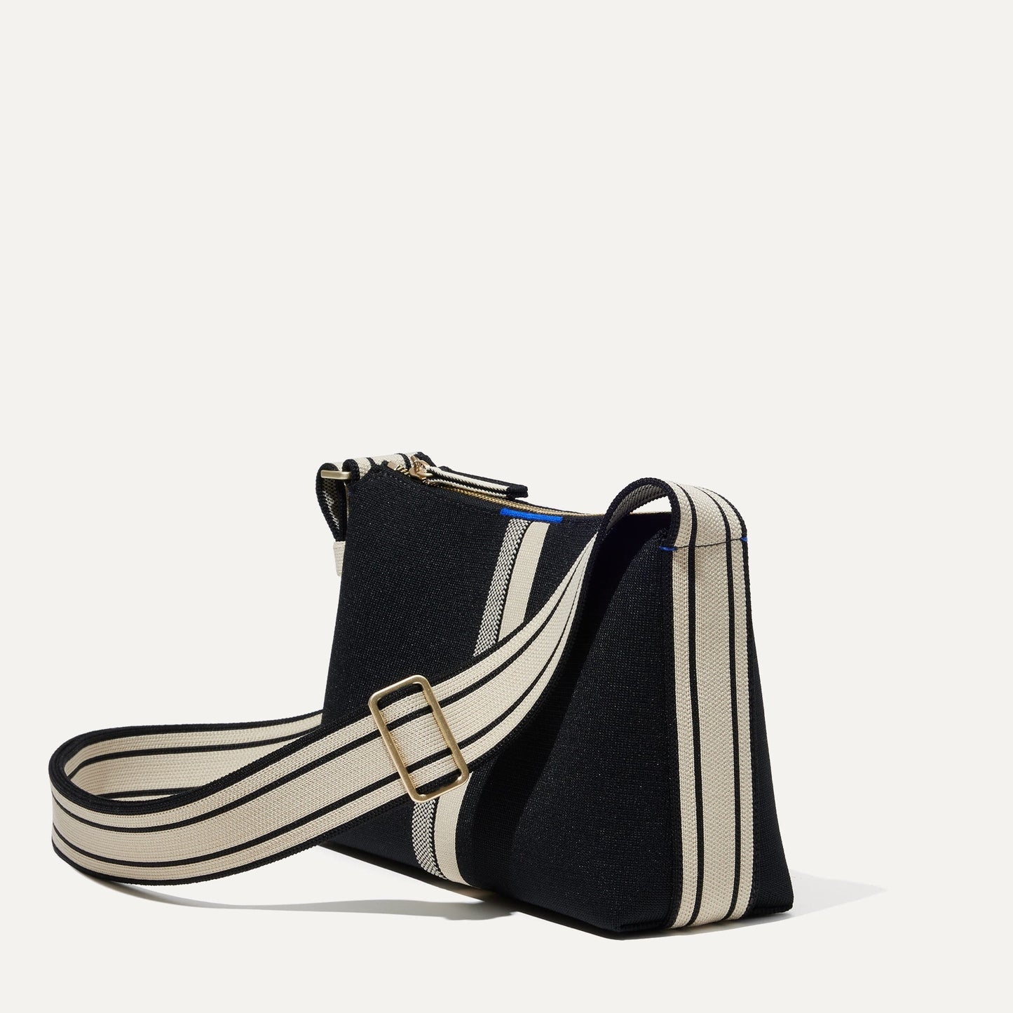 Rothys The Casual Crossbody in Black and Ivory Stripe