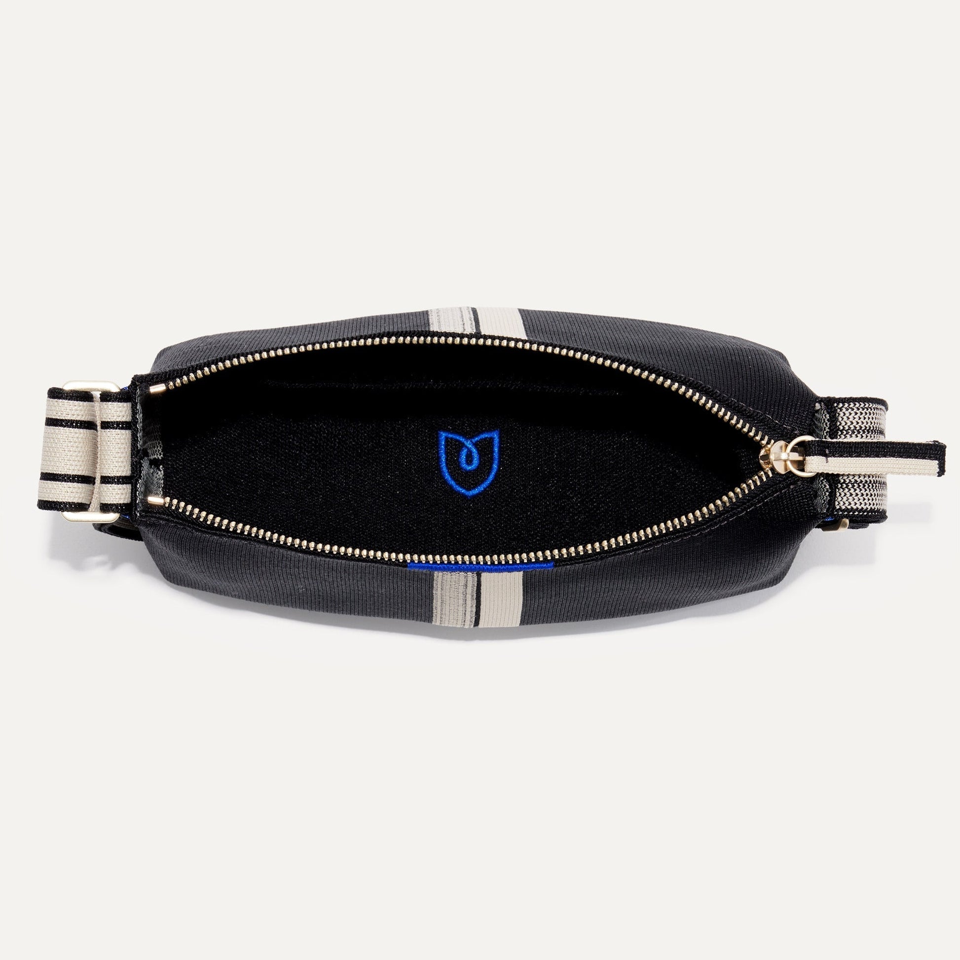 Rothys The Casual Crossbody in Black and Ivory Stripe