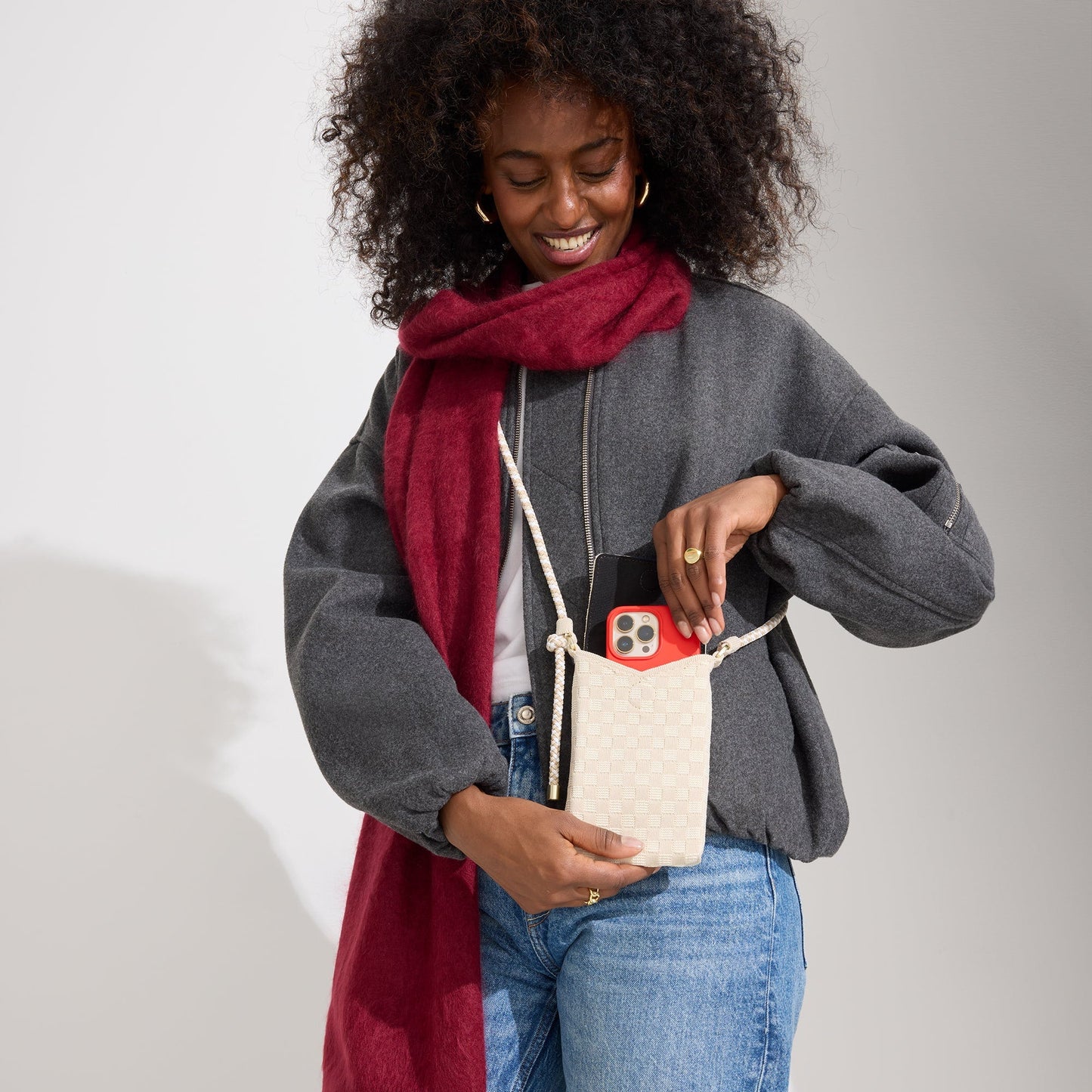Rothys The Phone Crossbody in White Sand