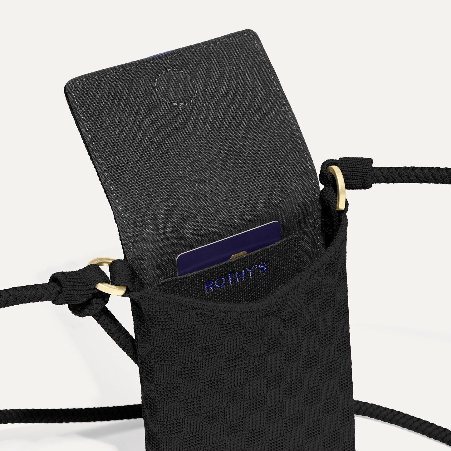 Rothys The Phone Crossbody in Black Sand
