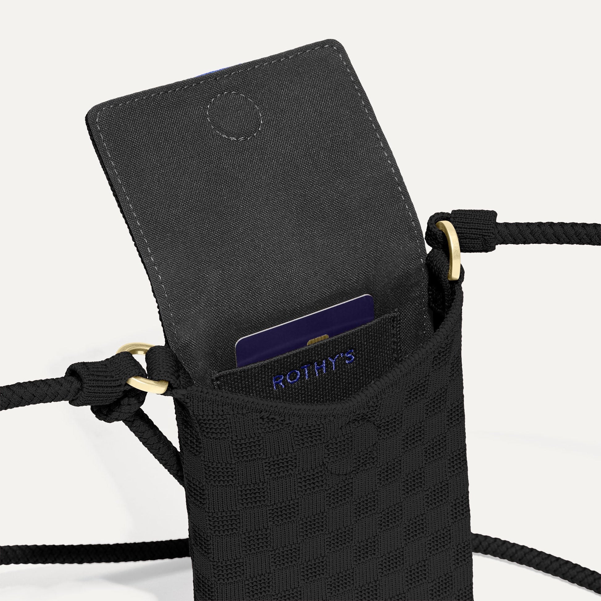 Rothys The Phone Crossbody in Black Sand