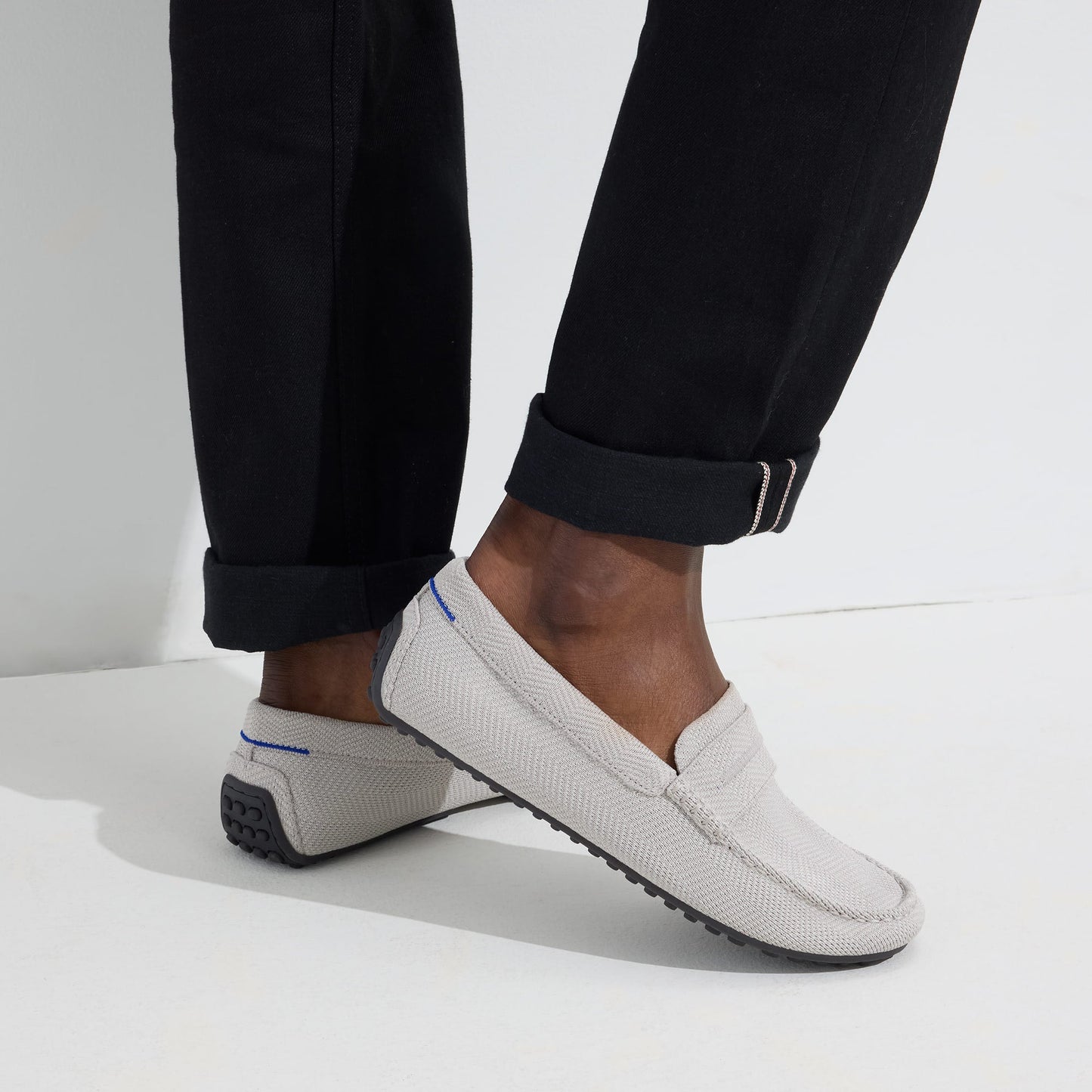 Rothys The Driving Loafer in Light Grey Herringbone for Men