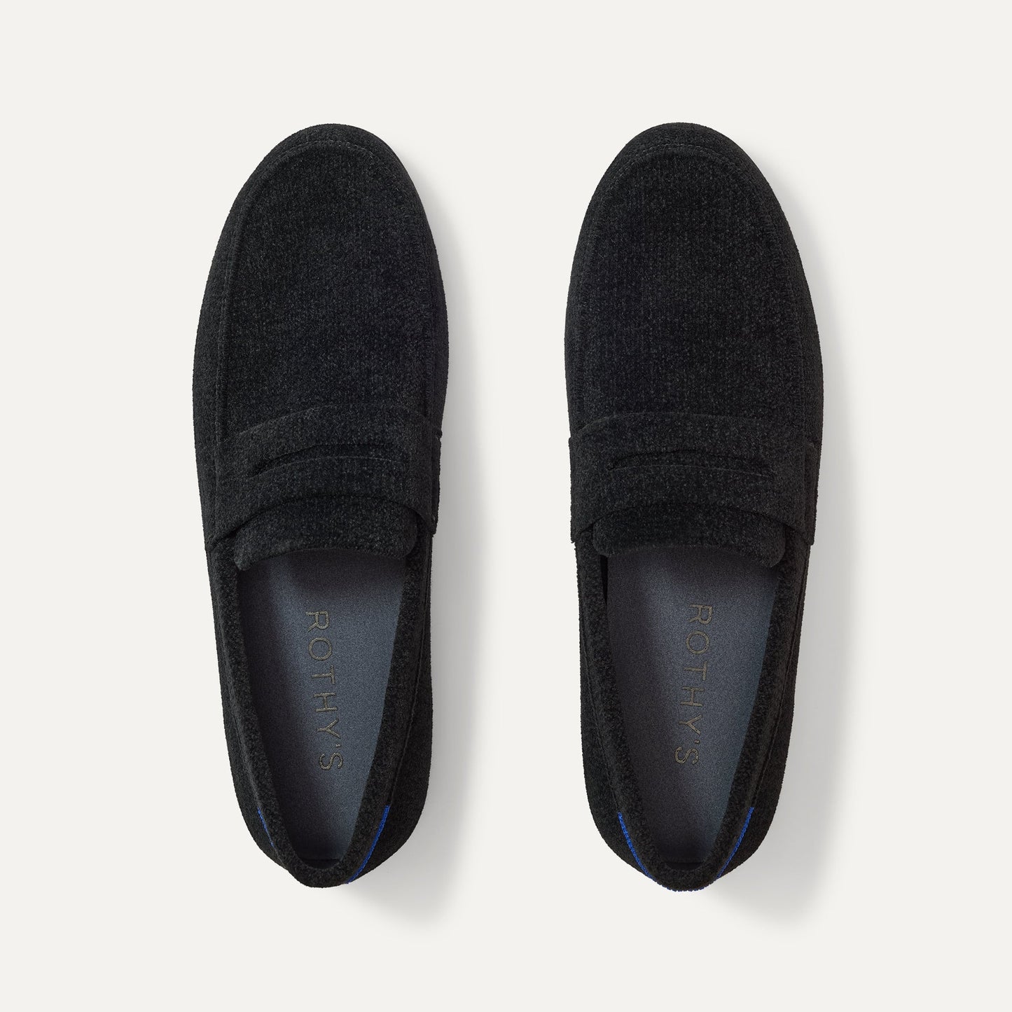 Rothys Men's Ravello Penny Loafer in ReVelvet™ Black