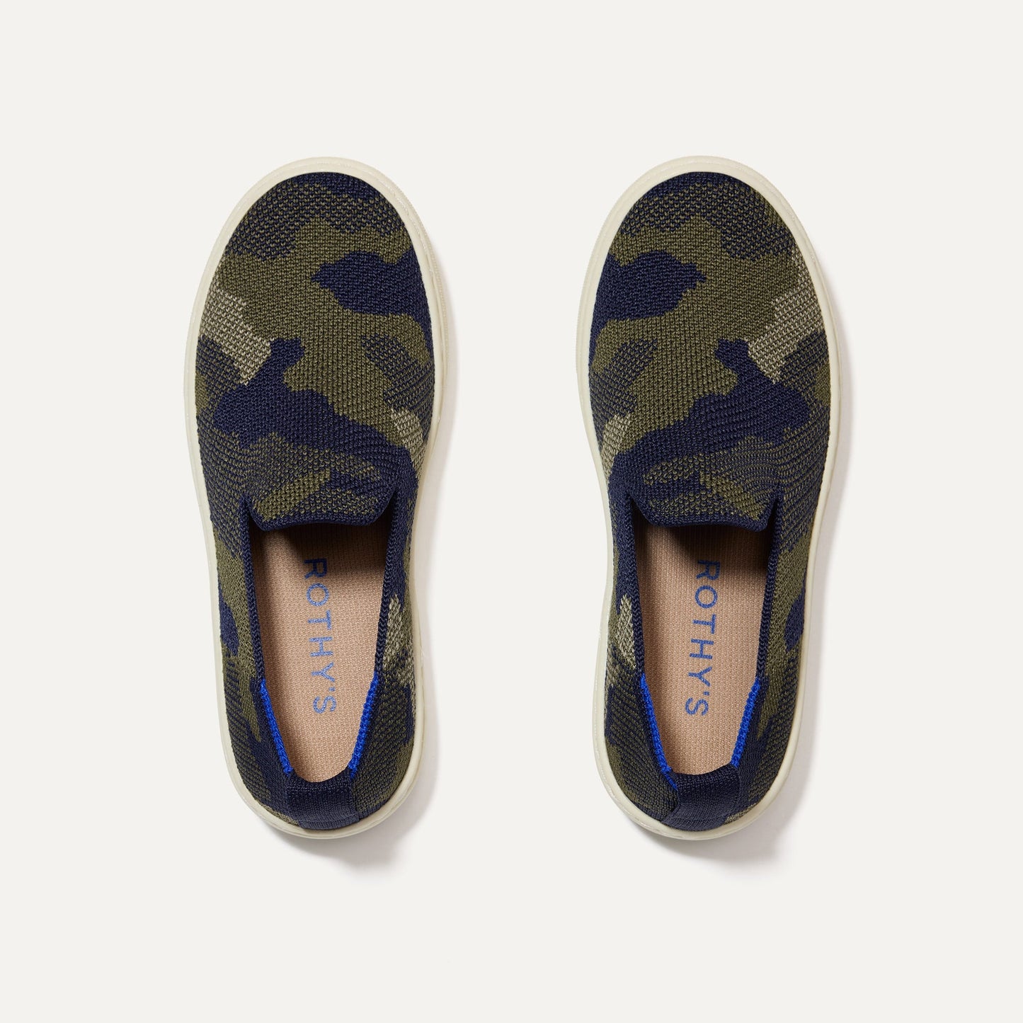 Rothys The Kids Sneaker in Spruce Camo